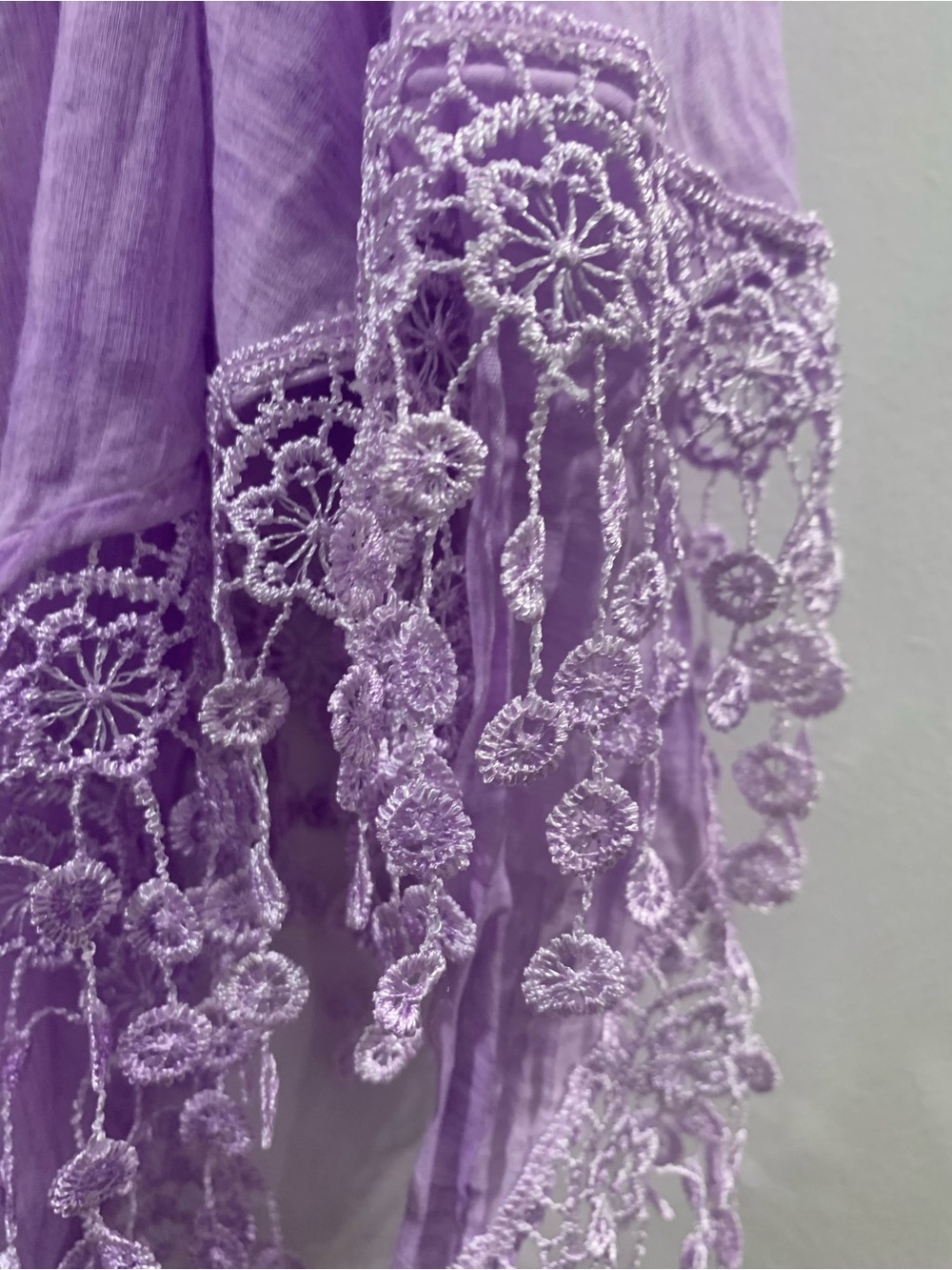 3/ $15 Delicate Lavender Lace-Trim Scarf - Women Accessories - Picture 3 of 3